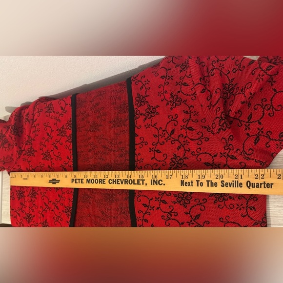 Exclusively Misook Open Front Longline Knit Cardigan Floral Career Luxe Large - Picture 7 of 10